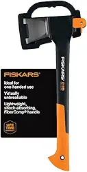 Fiskars Machado divisor X11, cortador de galho de árvore de 43 cm e machado de madeira para troncos pequenos com alça de absorção de choque