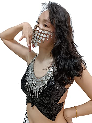 Women's Belly Dance Tower Shape Metal Hip Scarf4
