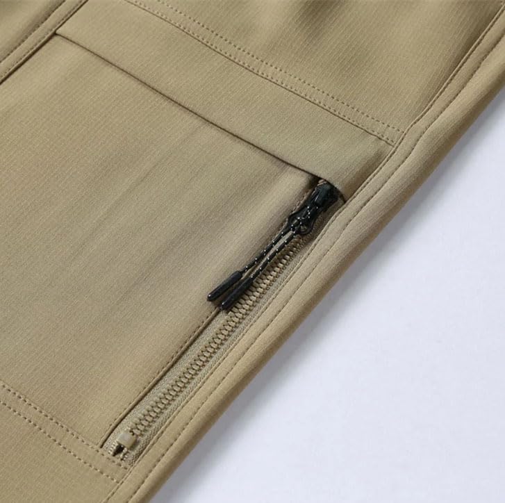 Solid Color Casual Simple High Waist Elastic Drawstring Stitching Classic Men's Work Pants3