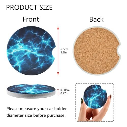 Portavasos para auto cerámico y corcho 2 piezas miniatura 3