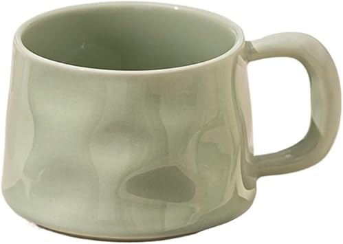 Ceramic Mugs Retro Coffee Cups And Saucers Afternoon Teacup Breakfast Milk Mug Office Water Cups For Latte, Mocha, Afternoon TeaGreen Cup