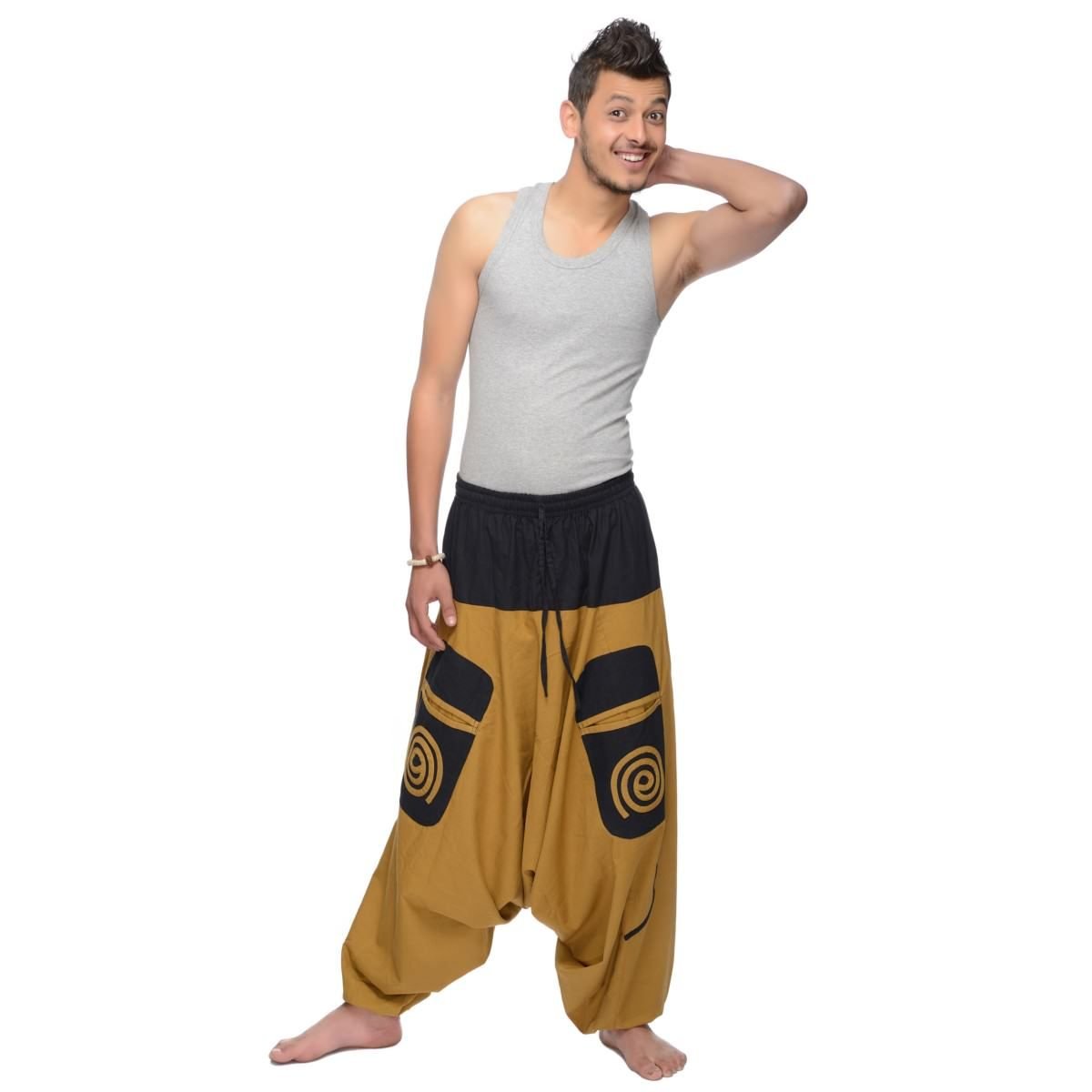 Simandra Haremshose Pumphose Aladinhose Pluderhose Yoga Goa Sarouel Baggy Aladin Freizeithose Herren