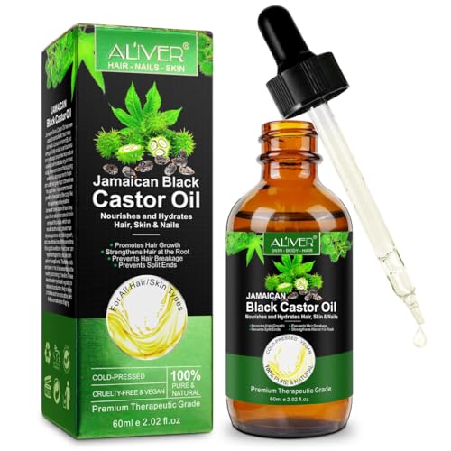 Jamaican Black Castor Oil - 100% Pure and Organic Cold Pressed in Glass Bottles for Hair Growth Eyebrow Nourishment and Skin Hydration