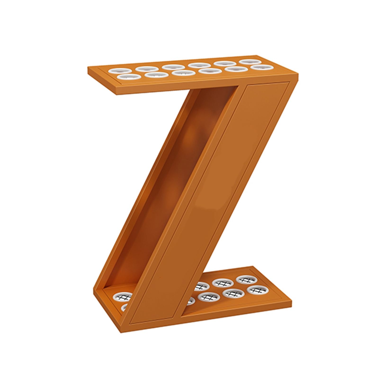 ZFUCMAYL 12-hole Billiard Cue Holder,Iron Billiards Pool Stick,Floor-standing Display Floor Storage,Space-saving(Orange)