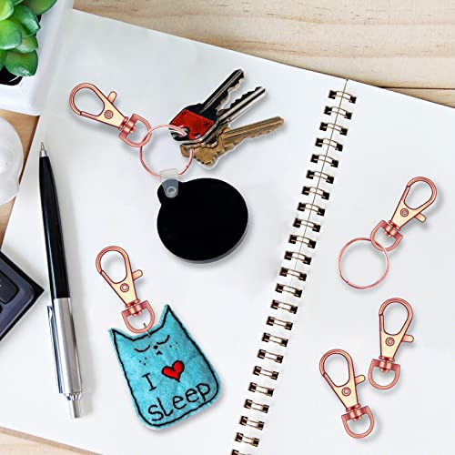 Image of 120PCS Premium Swivel Lanyard Snap Hook with Key Rings, Metal Keychain Hooks for Jewelry Making, Crafts (Rose Gold)
