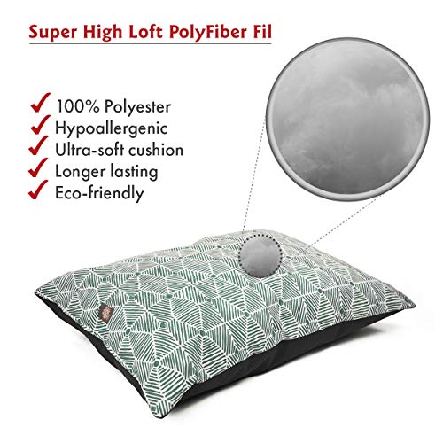 Image of Majestic Pet Rectangle Large Dog Bed Washable - Non Slip Comfy Pet Bed - Dog Crate Bed Super Value Pillow Dog Bed - Dog Kennel Bed for Sleeping - Dog Bed Large Breed 46 x 35 Inch - Charlie Emerald
