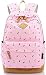 Produktbild HZSM Leichter Canvas-Laptop-Rucksack Nette Schultasche mit Einer kostenlosen Stifttasche, Pink
