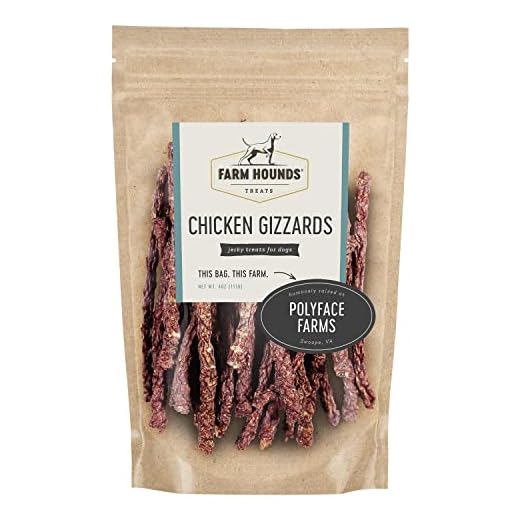 Farm Hounds - Chicken Gizzards - Premium Natural Jerky for Dogs - 100% Humanely Raised Chicken - Break-to-Size - Great for Training & Treats - No Added Fillers - Made in USA - 4oz -1 Pack