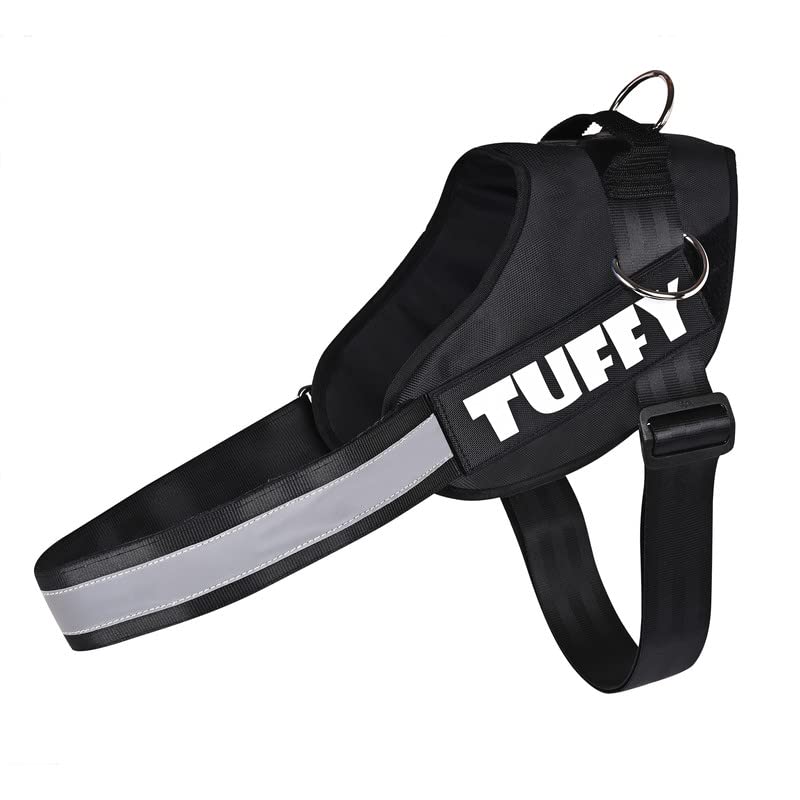 Tuffy & Winter Personalized Dog Harness - Harness Only/Black/L 16-27 kgs