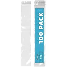 Secure Seal 2x12 Reclosable Plastic Bags - 2 Mil Thick, Clear, 2x12 Inch (Pack Of 100)