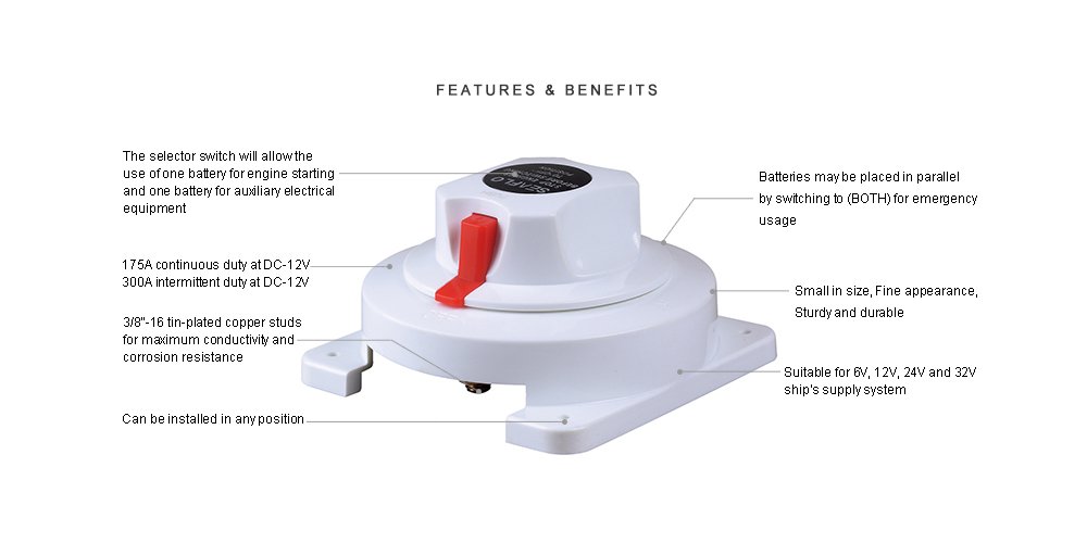 SEAFLO Selettore doppia batteria