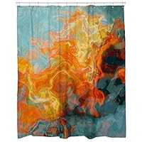 Algopix Similar Product 4 - Abstract art shower curtain in orange