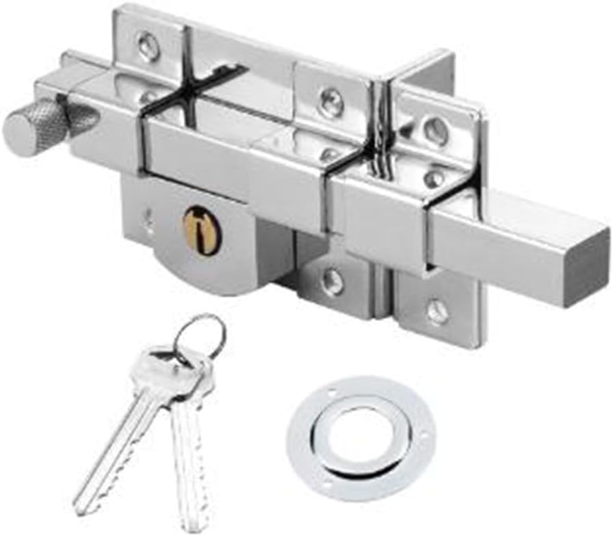 Old Style Exterior Door Lock Anti-Theft Fence Gate Lock Mechanical Latch with 2 Keys Iron Construction for Wooden Iron Doors Garden Security Hardware(Right)