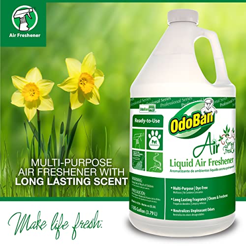 image for OdoBan 977462-G RTU Air Spring Fresh Liquid Air Freshener, 1 Gallon Bo