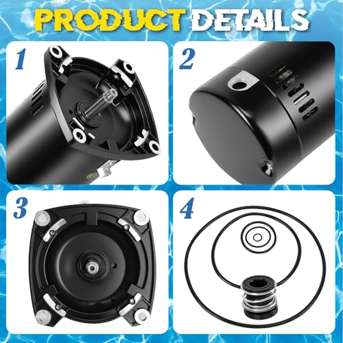 USQ1152 Pool Pump Motor - Fit for Century A.O. Smith 1.5 HP Single Speed, 3450 RPM, 48Y Frame, 115/230V Dual Voltage, 19.2/9.6 Max Amps, Replacement for ASQ165 EUSQ1152 by ATVMaster - Used condition - Image 7