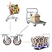4 Inch Caster Wheels, Set of 4, Heavy Duty Casters Load 2400lbs with Brakes & Top Plate, 360-degree Swivel Casters for Furniture and Workbench Cart (Free Hardware Kit)