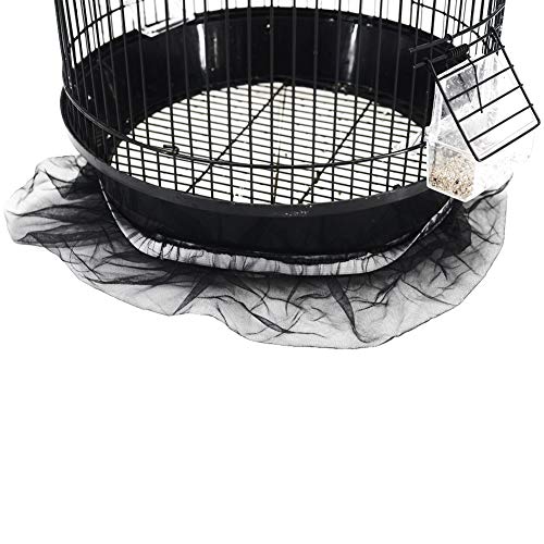 image for QBLEEV Bird Cage Seed Catcher Mesh Birdcage Seeds Guard Skirt Net Cove