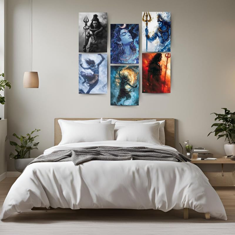 Image of Posters Inc Shiva Wall Posters Cosmic Dance Blue and Gold 6 A4 for Bedroom