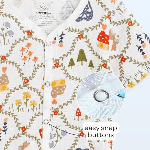 Image of The Boo Boo Club Kid'S 100% Muslin Organic Cotton Printed Button Shirt and Short Set | Half Sleeve Shirt | Summerwear Set | Kids Cothing Wear Set