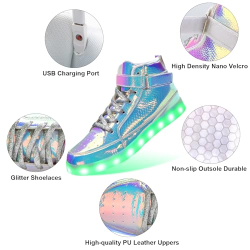 Kunwfnix 04-KSXZ-0447-US-PL-36 Light Up Shoes Men Women Led Shoes High Top Adult Light Up Sneakers Glow In The Dark Shoes thumb #3