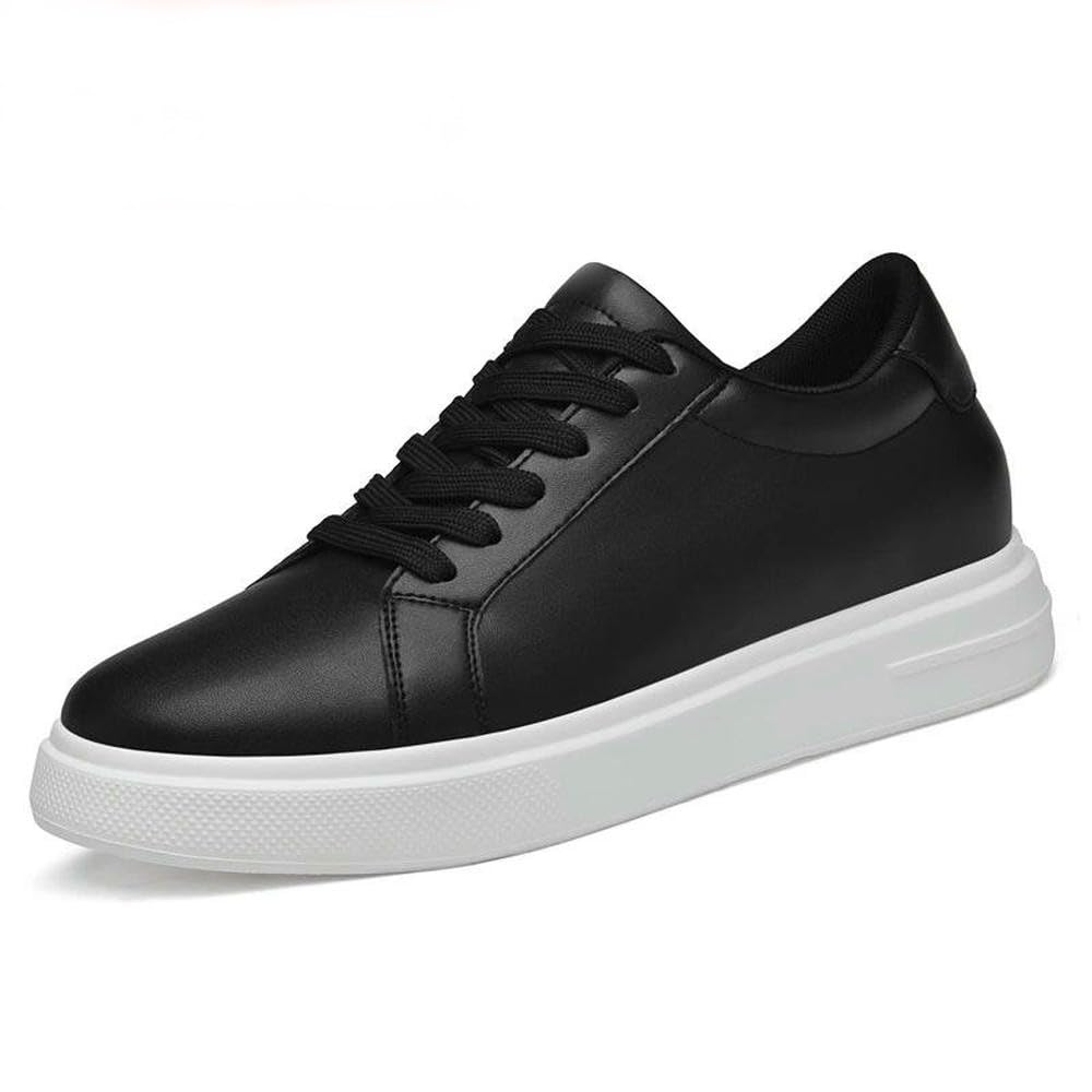 WLDMA - Scarpe da ginnastica da uomo con rialzo, soletta interna 6-10 cm, in pelle, 10 cm, nero, 40 2/3 EU