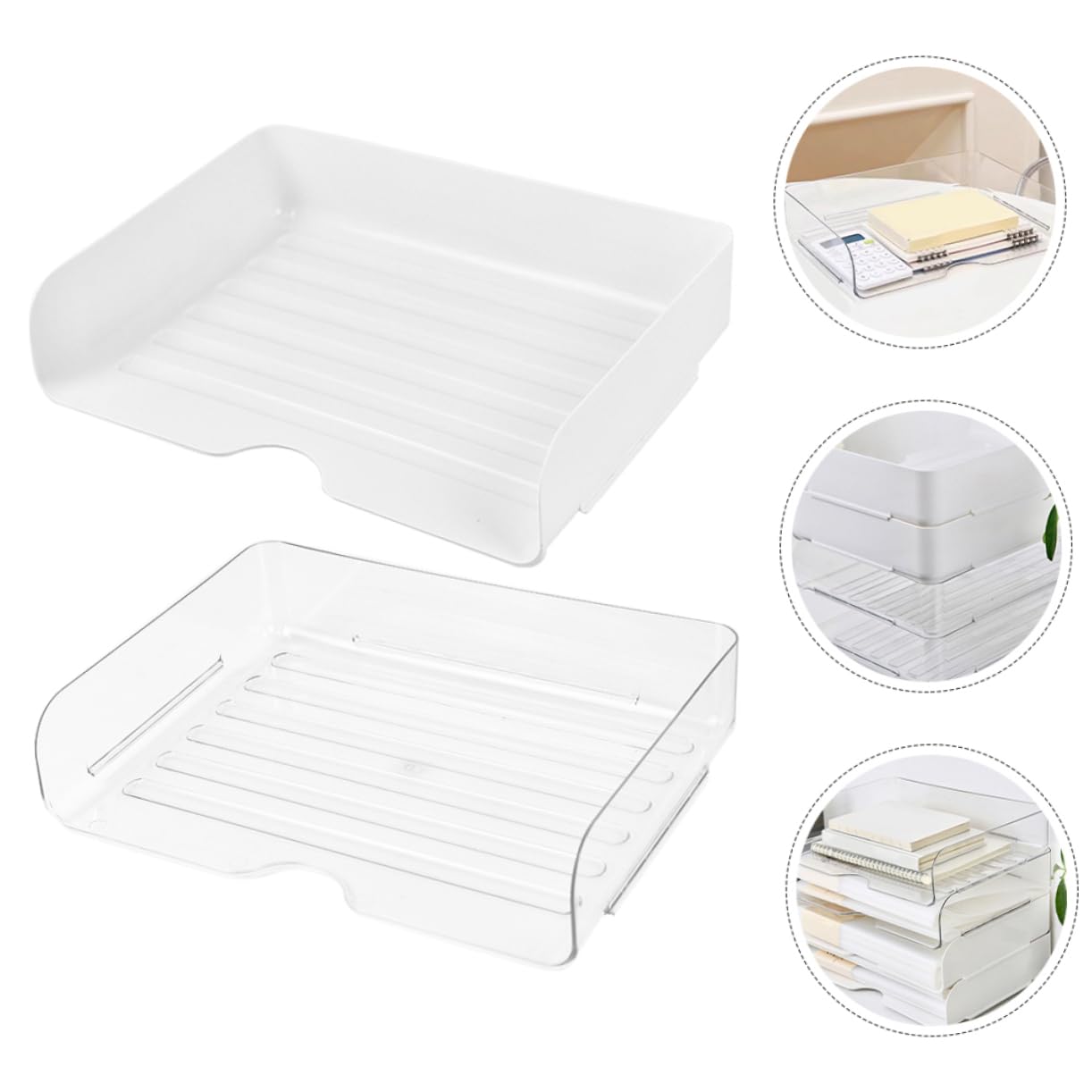 4piezas Clasificador De Papel Organizador De Escritorio Bandeja Para Documentos Organizador De Documentos Bandeja Para Archivos Transparente Para Oficina