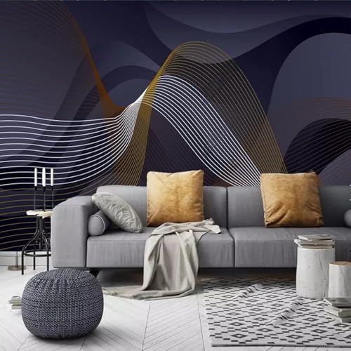 Mural 3D Decoración De Pared Para El Hogar Estudio De Paisaje De Línea Simple Sala De Estar Oficina Mural De Fondo-300Cm×210Cm