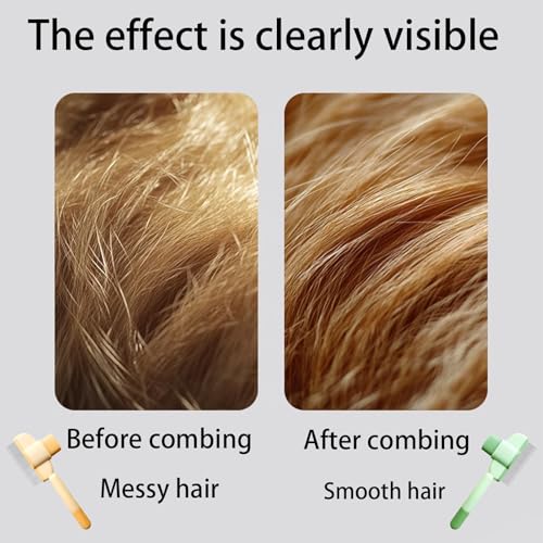 Magnetspiele 2 Stück Fellblitz Bürste Katze, Haustierkämme für Katzen, Haustiere mit Auslöseknopf Katzenbürste für Langhaarige Hunde Katzen Reinigung Von Losem Verknotetem Fell