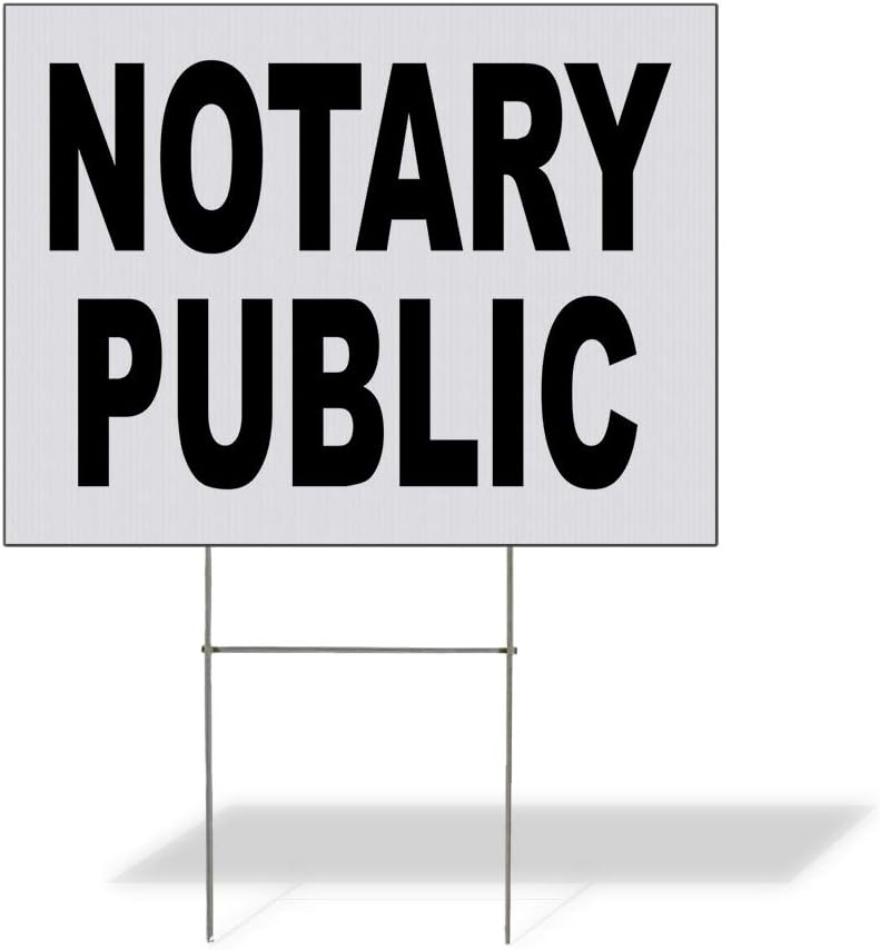 Fastasticdeals Weatherproof Yard Sign Notary Public Black Lawn Garden Online 18x12 Inches 2 Sides Print