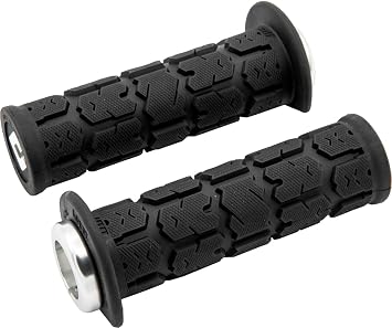 MPP ODI Rogue 2.1 Lock-on ATV Grips 125mm -Black/Silver- Thumb Throttle - USA
