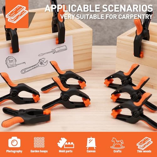image for HORUSDY 16-Pack Spring Clamps Heavy Duty, 3-inch Mini Clamps for Craft