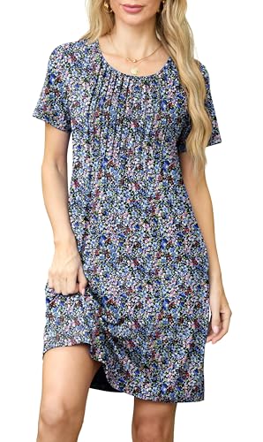 Robe à manches courtes et col rond dotée d'une poche latérale - 2