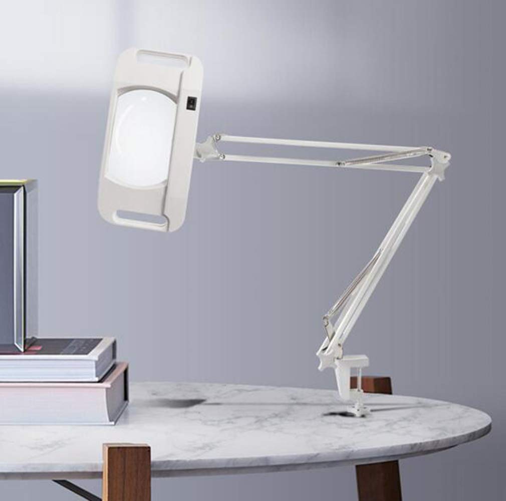 Vergrößerungsglas mit LED-Beleuchtung, 2-fache Vergrößerung, Handlupe mit Beleuchtung, superhohe Klarheit, leicht, weiß/EIN interessantes Leben, modisch