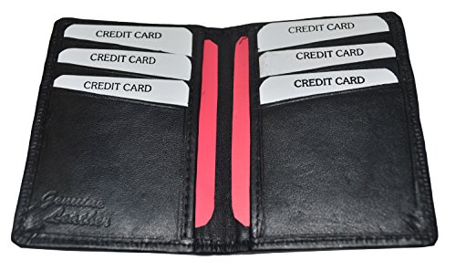 New Slim Thin Mens Bifold Genuine Leather Id Wallet Black Card Holder 712
