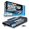 MOUSINATOR Cockroach Traps, 25-Pack, Larger and Multi-Entry Design with Extra-Strong Adhesive, Sticky Glue Cockroach Trap for Indoor Use, Family-Safe, Easy and Ready-to-Use