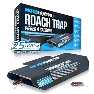 MOUSINATOR Cockroach Traps, 25-Pack, Larger and Multi-Entry Design with Extra-Strong Adhesive, Sticky Glue Cockroach Trap for Indoor Use, Family-Safe, Easy and Ready-to-Use