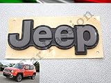 logo jeep renegade vector Texto escudo Logo Jeep Renegade Cherokee Grand Cherokee Compass trasera original negro mate