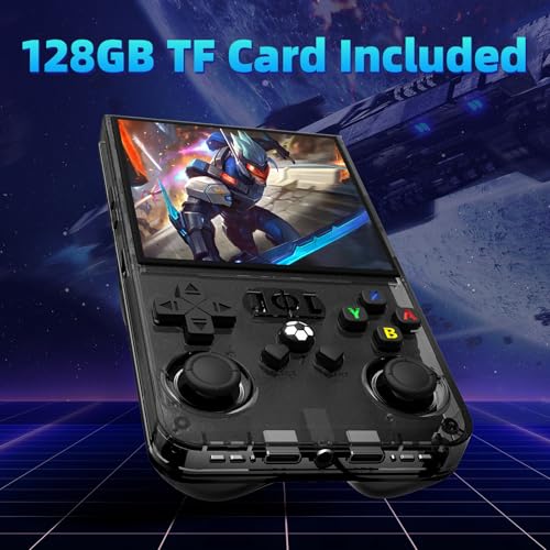 Image of R36MAX Retro Handheld Game Console,128GB Open Source System Support 30+ Emulator Console,4.0 Inch IPS Screen Retro Gaming Console,4000mAh Battery,Portable Video Game Console(Black)