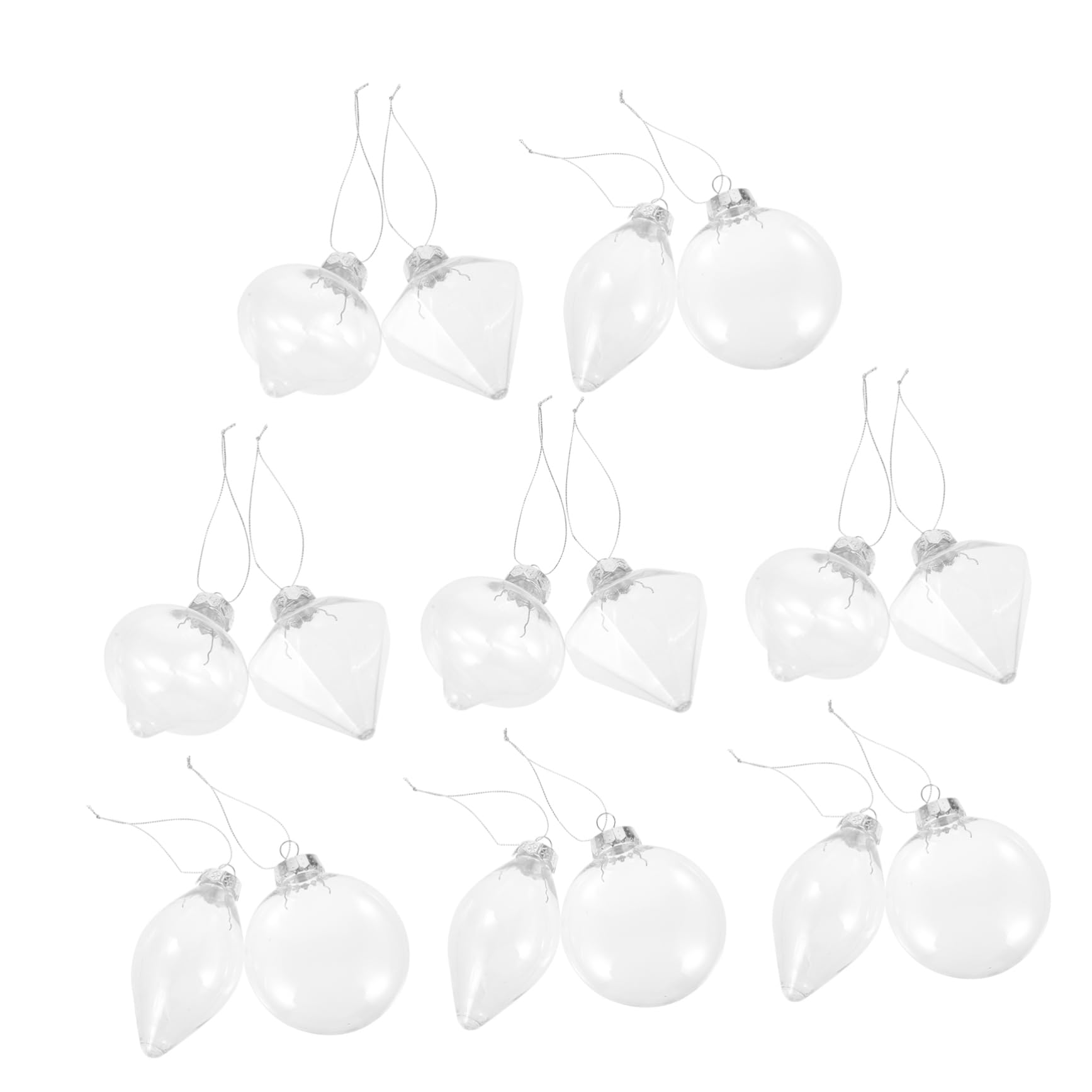 Cabilock 16 Piezas Bolas Transparentes para Colgar Adorno de Bola Rellenable Accesorios para Manualidades Navideñas Colgantes para Árbol de Navidad de Navidad para Pared y Manualidades