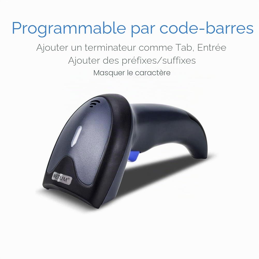 NETUM Bluetooth Lecteur Code Barre sans Fil W6-X Scanner CCD USB 2.0 Compatible Windows Android iOS
