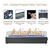 28-inch Table Top Propane Fire Pit, 40,000 BTU Tabletop Firepit for Patio, Outdoor Portable Rectangular Fire Bowl w/Wind Glass Shield, Glass Rocks - Carbon Gray #2