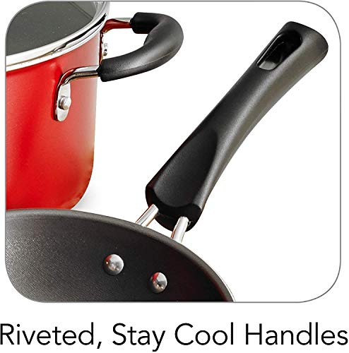 New 9-Piece Simple Cooking Nonstick Cookware Set (Red) #TOP1
