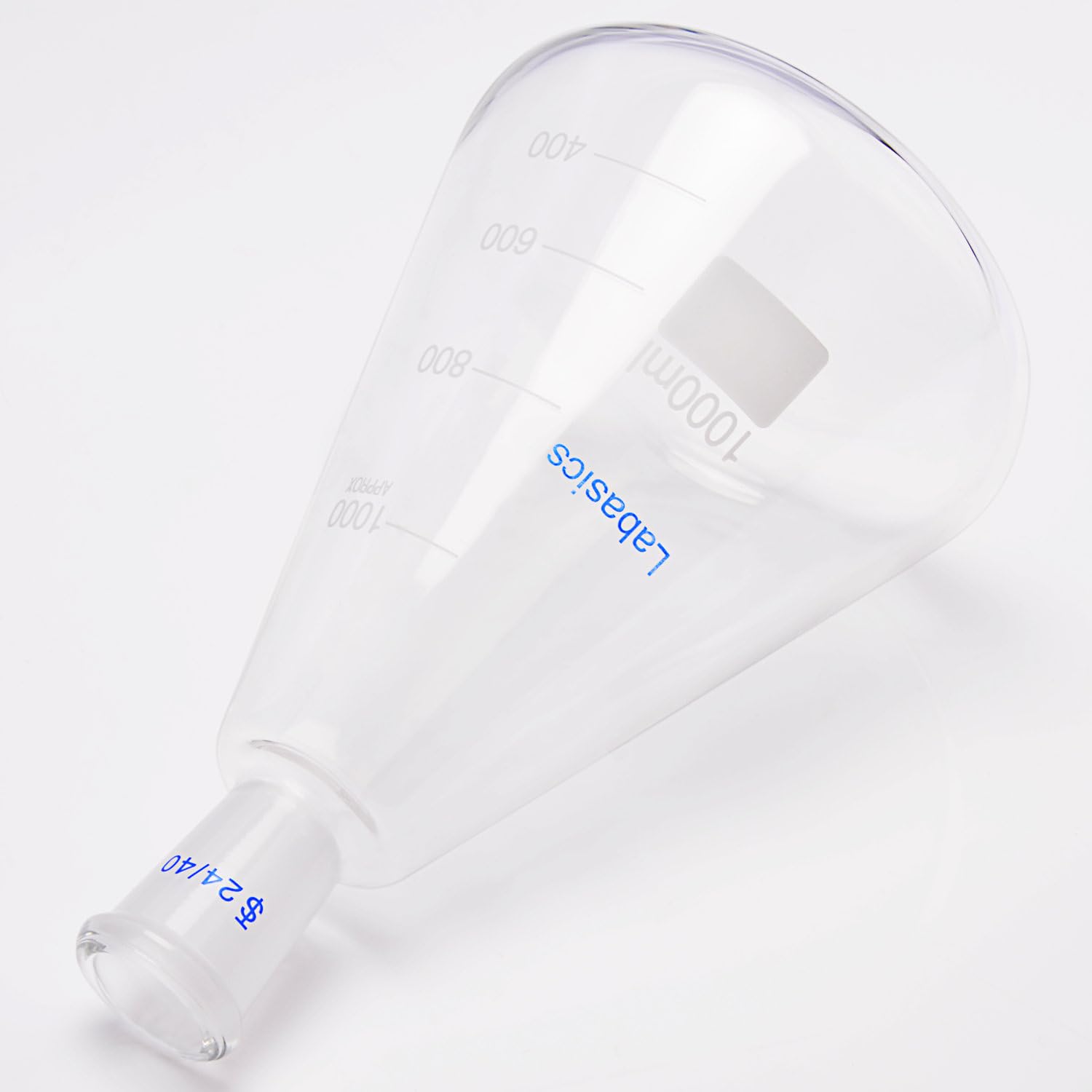 Labasics Glas 24/40 Erlenmeyerkolben, Borosilikatglas Dickwandiger Kolben mit 24/40 Standard Konus Außengelenk, 1000 ml