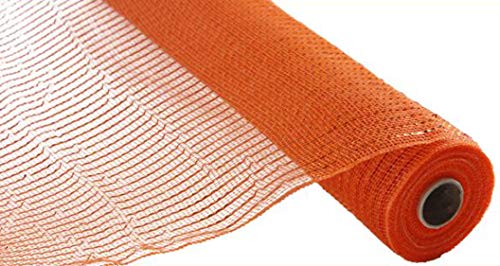(Orange, Orange Foil) - Wide Foil Deco Poly Mesh Ribbon, 25cm x 9.1m (Orange, Orange Foil)
