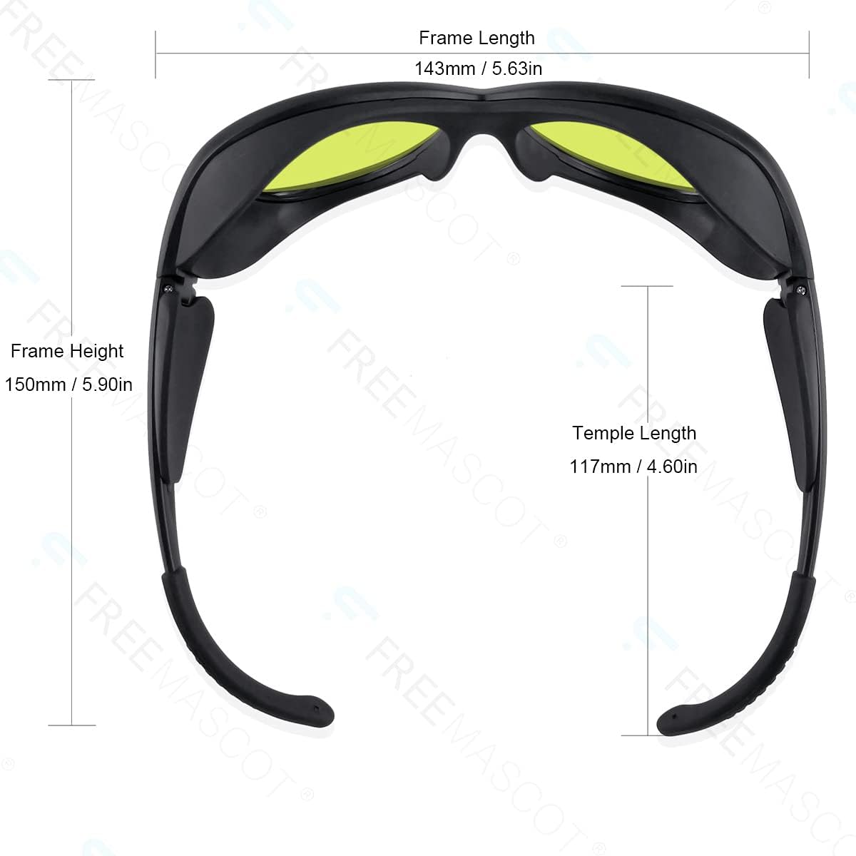 FreeMascot Professional OD 5+ 190nm-450nm UV Light/Violet & Blue Laser Safety Glasses