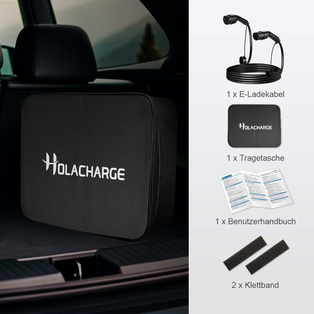 Cable de carga para coche eléctrico (22 kW, tipo 2, 3 fases, 7 m, con TÜV e IP55, para IEC 62196 EV/PHEV)