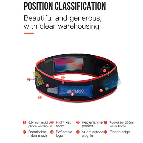 AONIJIE Hydration Belt Running Fanny Pack, with 250ml Soft Water Bottle Flask Phone Holder for Trailing Running Climbing Jogging Cycling Workout Fitness 3 Colors (Black, S/M) by AONIJIE - Image 3