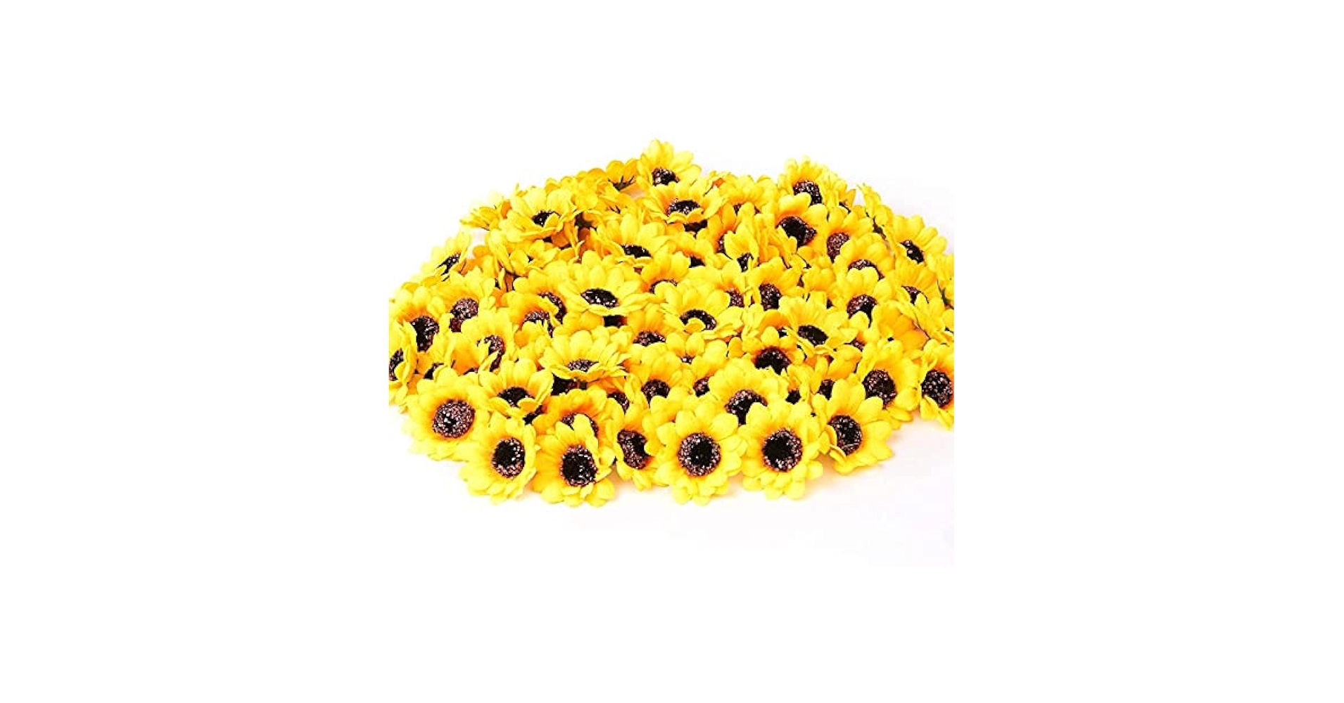 Amazon｜造花 造花 ひまわり 花の頭飾り 50個 ホーム人工