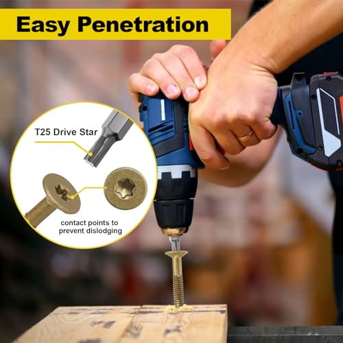 #12 x 2 Self-Tapping Trailer Deck Screws,79PcsT25 Star Bits Screws by FMhotu - Used condition - Image 7