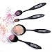 Vanity Planet Makeup Brushes (Midnight Black), Blend Party Oval Makeup Brush Kit with Ergonomic Handles, Soft Synthetic Bristles, Unique Design- Set of 10